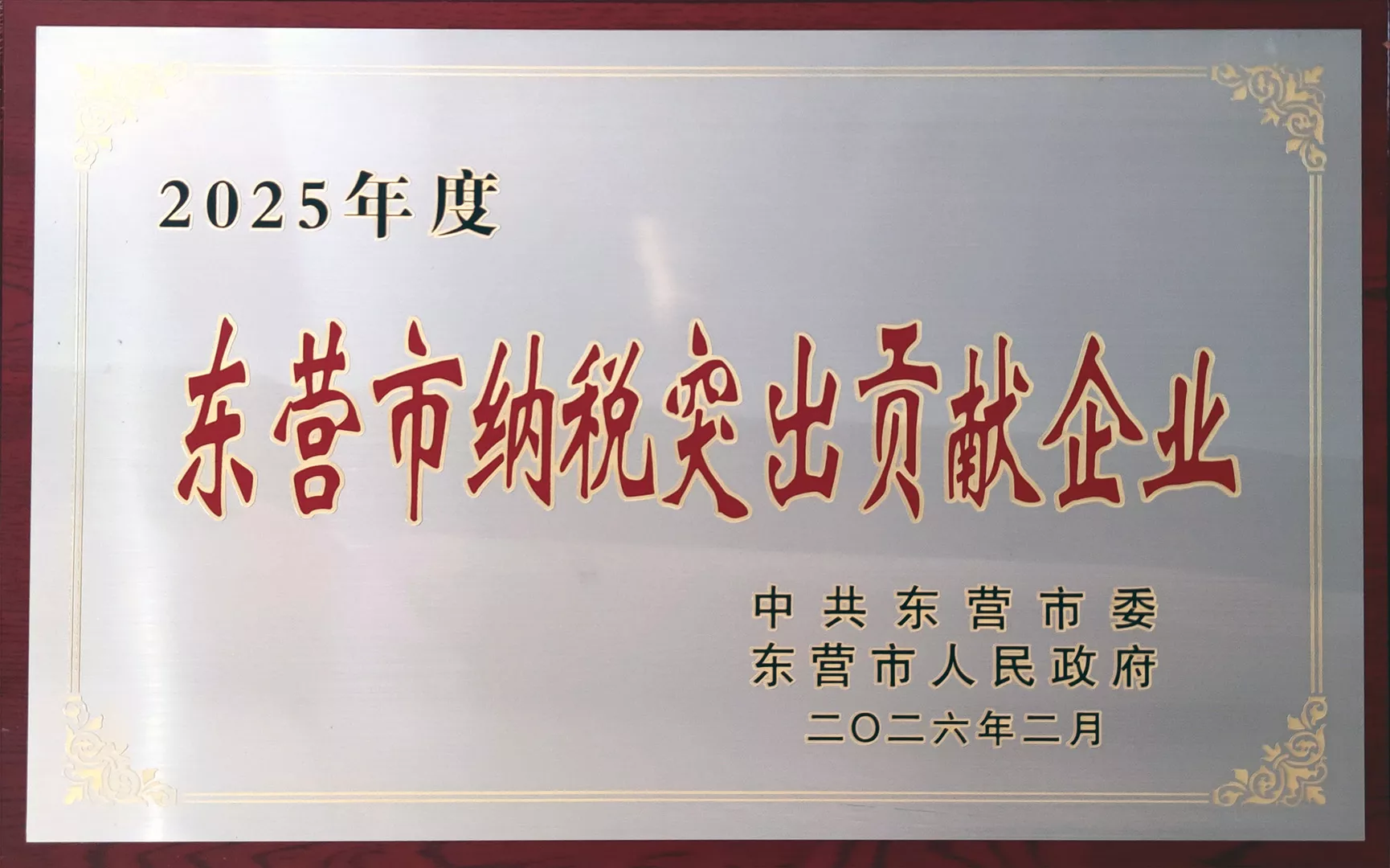 2025东营市纳税突出贡献企业